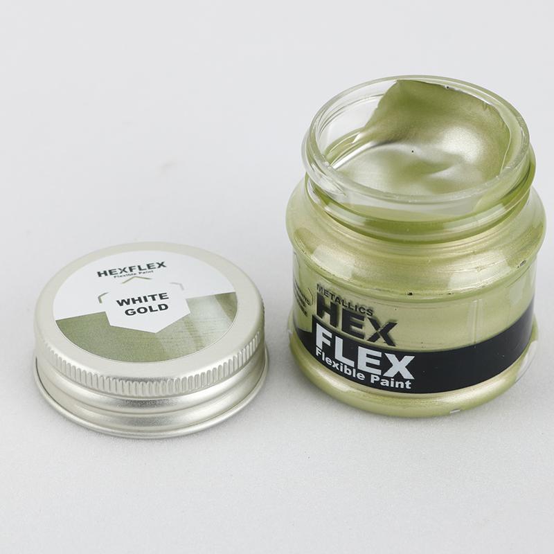 HEXFLEX METALLIC PAINTS WHITE GOLD 50ml